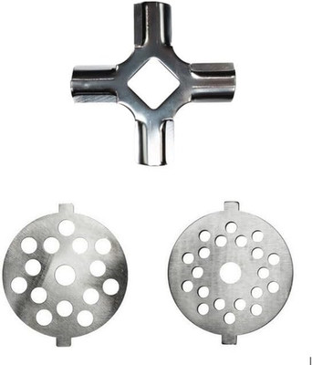 Meat Grinder Blade and Disc Plate Set Compatible with Kitchenaid FGA Food Grinde