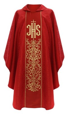 Red Gothic Chasuble with stole Vestment Casulla Roja Casula Rossa 049C25