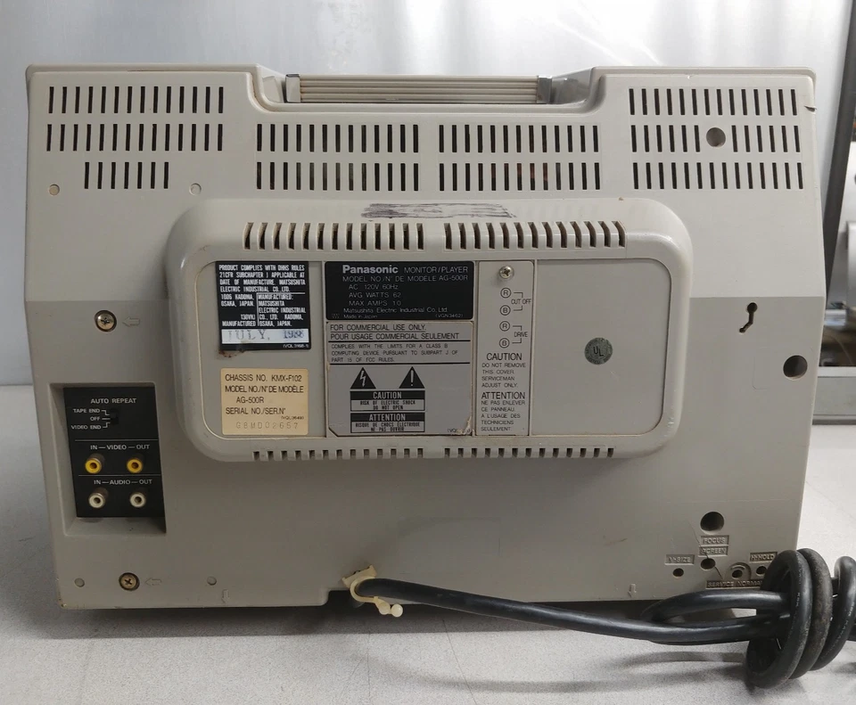 Panasonic AG-500R CRT Monitor VHS Player - Image 4 of 4