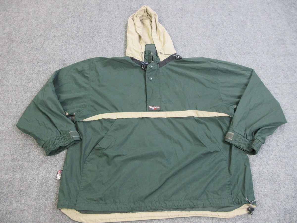 VTG Chaps Ralph Lauren Jacket Mens XL Green Hooded Pullover Anorak