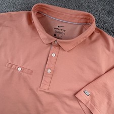 Nike Golf Polo Shirt Mens XL Peach Dry Fit Player Solid BV0468 Standard Fit