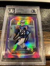 2013 Eli Manning Bowman Rainbow Purple On Card Auto Beckett Authenticated Giants