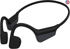 Bluetooth Bone Conduction Headphones, 15H Playtime, Dual Stereo Bass, 27g