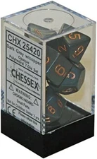 Chessex CHX25420 Dice-Opaque Dark Grey/Copper Set