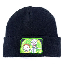Beenie Rick and Morty Animation Unisex Adult Swim Duo Patch Black Acrylic Hat