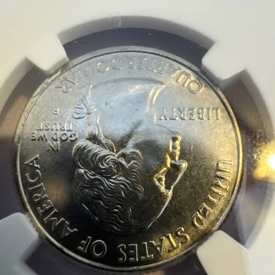 2005 P WEST VIRGINIA 25C OBVDUE BREAK @4:00& TWO REV DIE BREAKS @6:00&8:00 MS 65 - Image 4 of 4