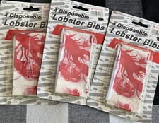 Four Pack, Disposable Lobster Party Themed Bibs, Lot of 3 LTP5 
