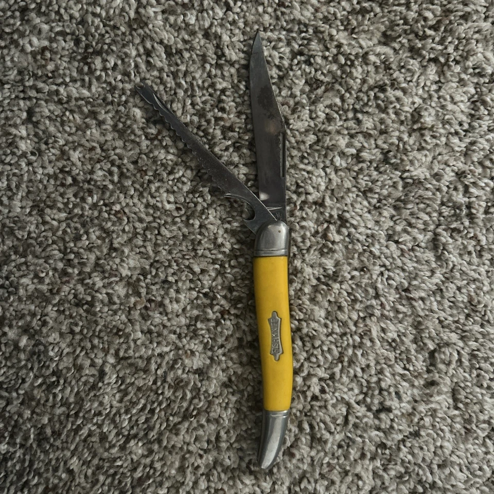 Cuchillo de pez amarillo vintage Imperial Ireland con escalador Foto 3 de 4