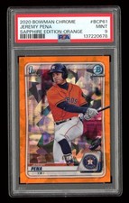2020 Bowman Chrome Sapphire #BCP-61 Jeremy Pena 1ST RC ORANGE /75 *PSA 9* MINT