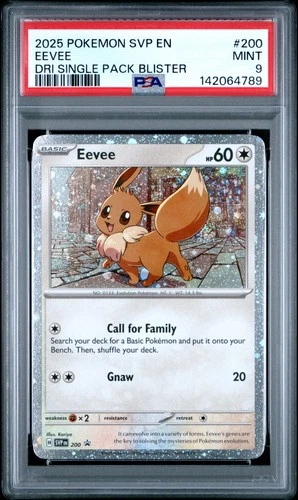 4789 Eevee 2025 Pokemon Destined Rivals Single Blister Promo - SVP EN #200 PSA 9