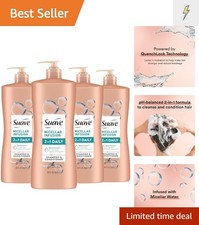 2 in 1 Shampoo and Conditioner with Micellar Infusion, cleansing and conditon...