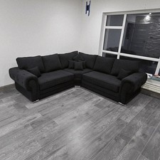 Brand New Luxury Verona Corner Sofa | Black | 2c2. | FREE DELIVERY! 