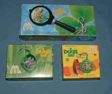  3 DIFFERENT McDONALD'S HAPPY MEAL BUG'S LIFE CLIP-TOCK WATCHES - 1998 - MIB