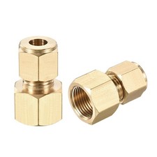 Brass Compression Tube Fitting G3/8 Female Thread x 8mm Tube OD, 2pcs