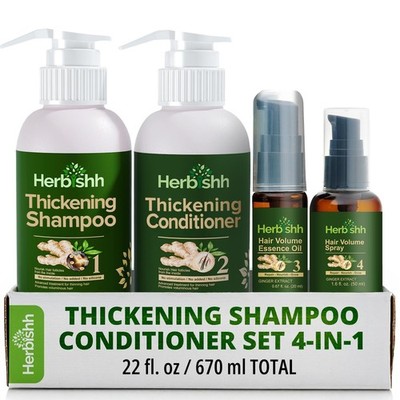 Herbishh Hair Growth Kit 4in1 Shampoo Conditioner Oil Anti Hair Loss Care