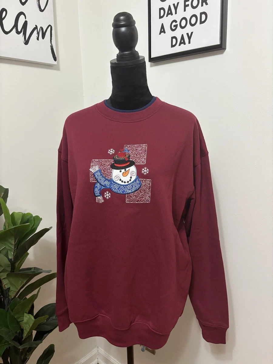 Sweat Vintage M&C Sportswear - Grand-mère Brodée Rouge - Taille M - Neuf