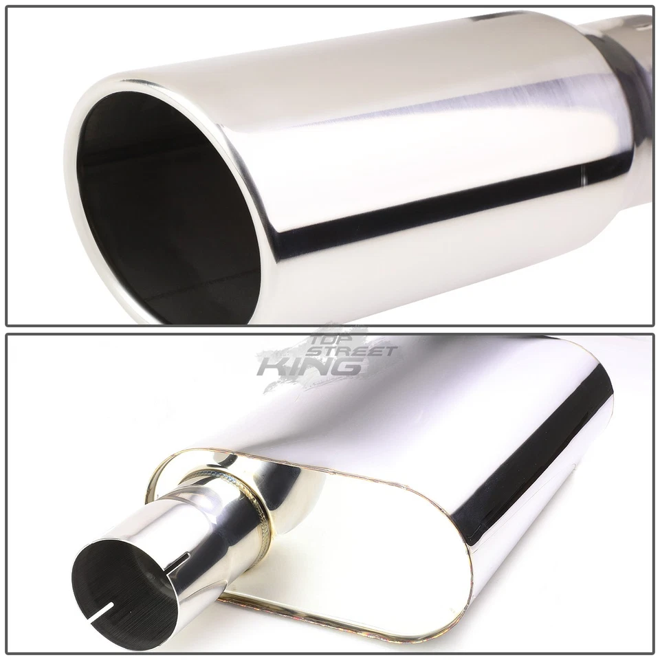 ESCAPE CATBACK PUNTA REDONDA METÁLICA 4" PARA 07-13 SILVERADO/SIERRA 1500 PLATÓN CORTO Foto 2 de 4