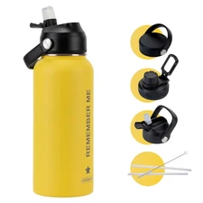 Greenlife Stainless Steel Water Bottle, Triple Walls Insulated Wide Mouth, Va...