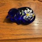 RARE Fenton “QVC” Sleeping Cat-“HIDDEN MOUSE SERIES”-Cobalt Blue-J. Frederick-HP