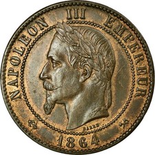 [#24083] Coin, France, Napoleon III, Napoléon III, 10 Centimes, 1864, Borde, aux