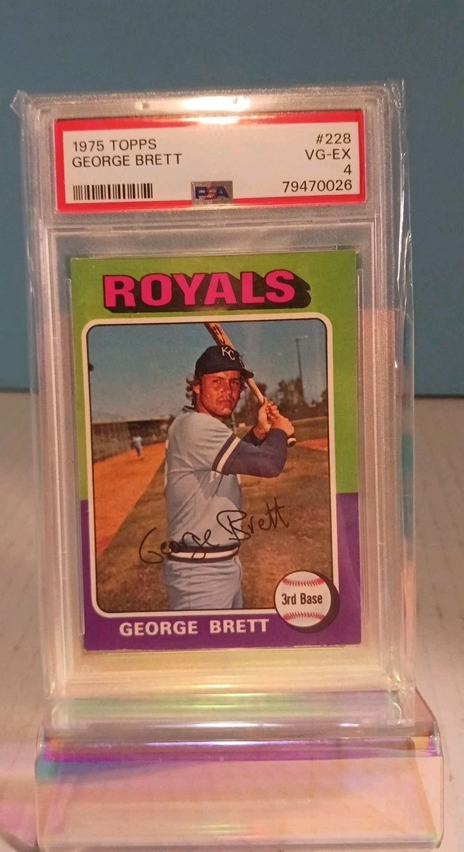 George Brett 1975 Topps #228 Kansas City Royals Rookie Card PSA 4 VG-EX