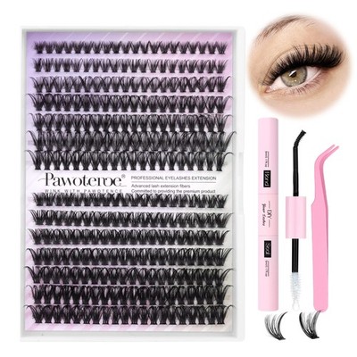 Pawotence Lash Extension Kit Individual 1 count (Pack of 280), Black