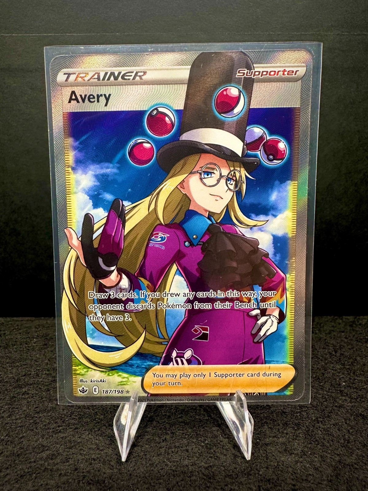 Avery 187/198 SWSH Chilling Reign Full Art Rare Card Pokemon TCG Card NM