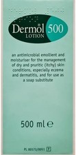 Dermol Lotion 500ml - Treats/Prevents Dry & Itchy Skin, In Eczema/Dermatitis.