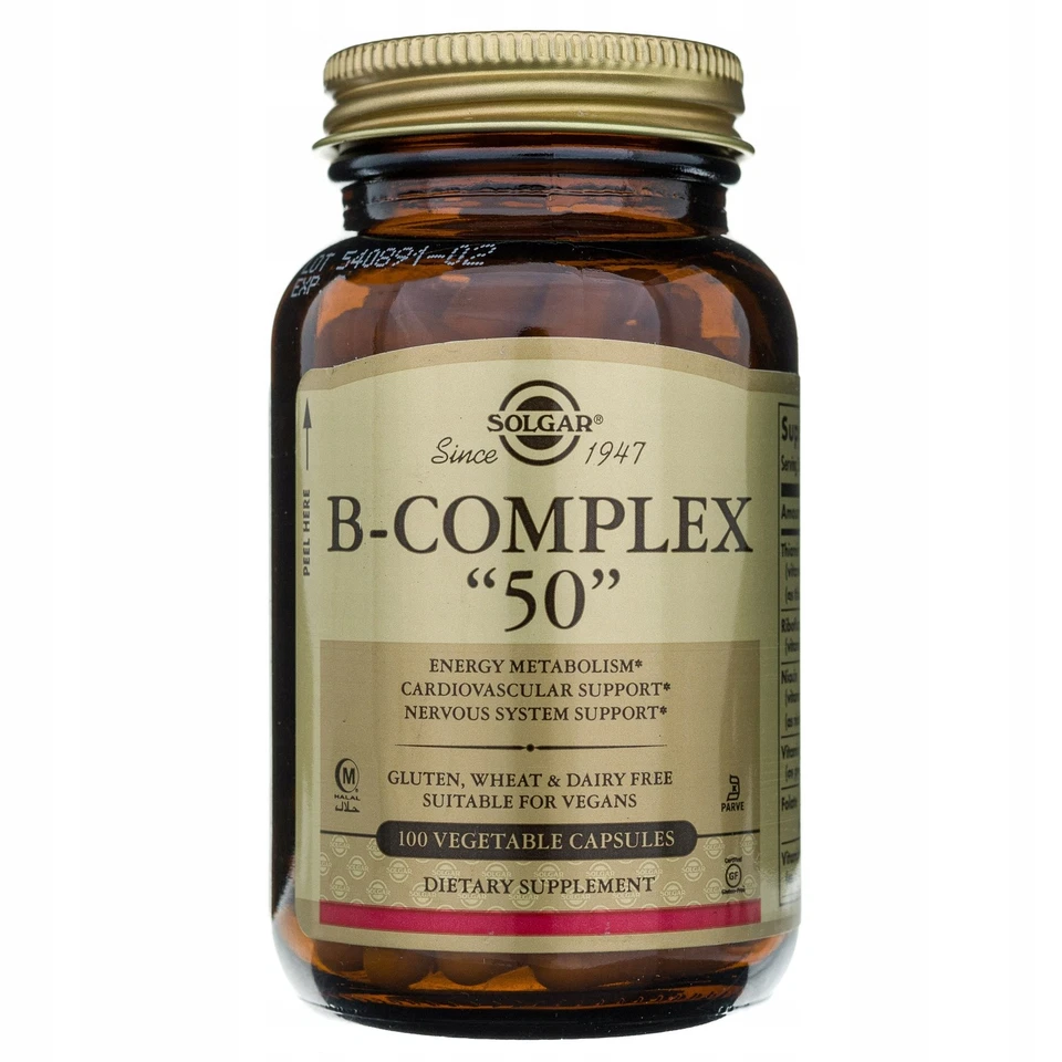 Solgar B-COMPLEX "50" HIGH POTENCY - 100 Kapseln - Vitamin B-50 Komplex - Bild 1 von 1