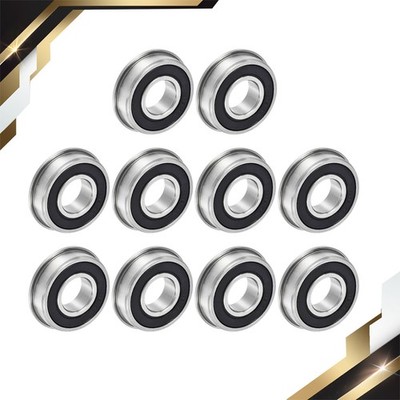 10 Set FR8-2RS Flanged Ball Bearing 1/2x1-1/8x5/16'' Sealed Steel Flange Bearings