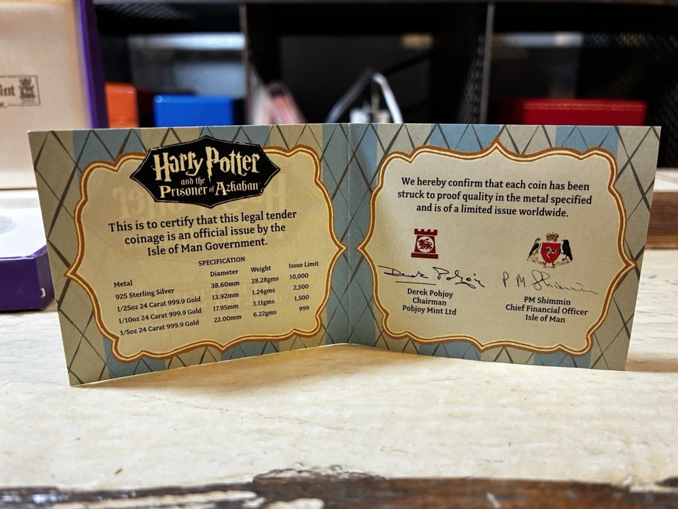 Набор из 4 2004 ГАРРИ ПОТТЕР узник Азкабана 1 корона серебро POBJOY новом - Изображение 2 из 4