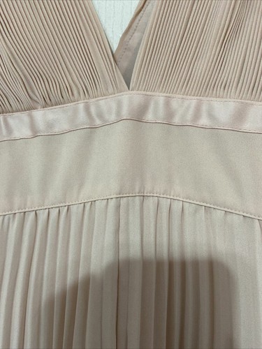 asos pale pink pleated full length maxi dress size 14 - Picture 5 of 9