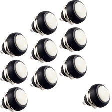 10 X 12mm White Mini Round Toggle Switch Momentary Push Button Switch Sales