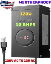120W Low Voltage Landscape Transformer, 120V AC to 12V AC, Weatherproof Outdoor