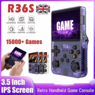 R36S Retro Handheld Video Game Console Linux 3.5" IPS Screen 15000+ games NEW UK