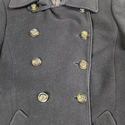 Jones New York Black Cashmere Wool Double Breasted Peacoat Jacket Womens 6 - Picture 2 of 8