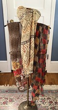 VINTAGE LOT 3 OBLONG SCARVES AUTUMN COLORS  PRINTS LIZ CLAIBORNE OTHERS