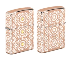 Zippo Windproof Lighter with 4 Sides Engraved and 3 Crystals, 5001R New In Box