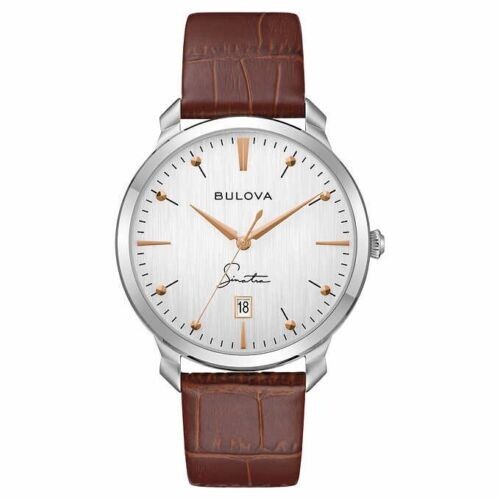 Bulova frank sinatra stainless steel quartz men s watch 96b398 new