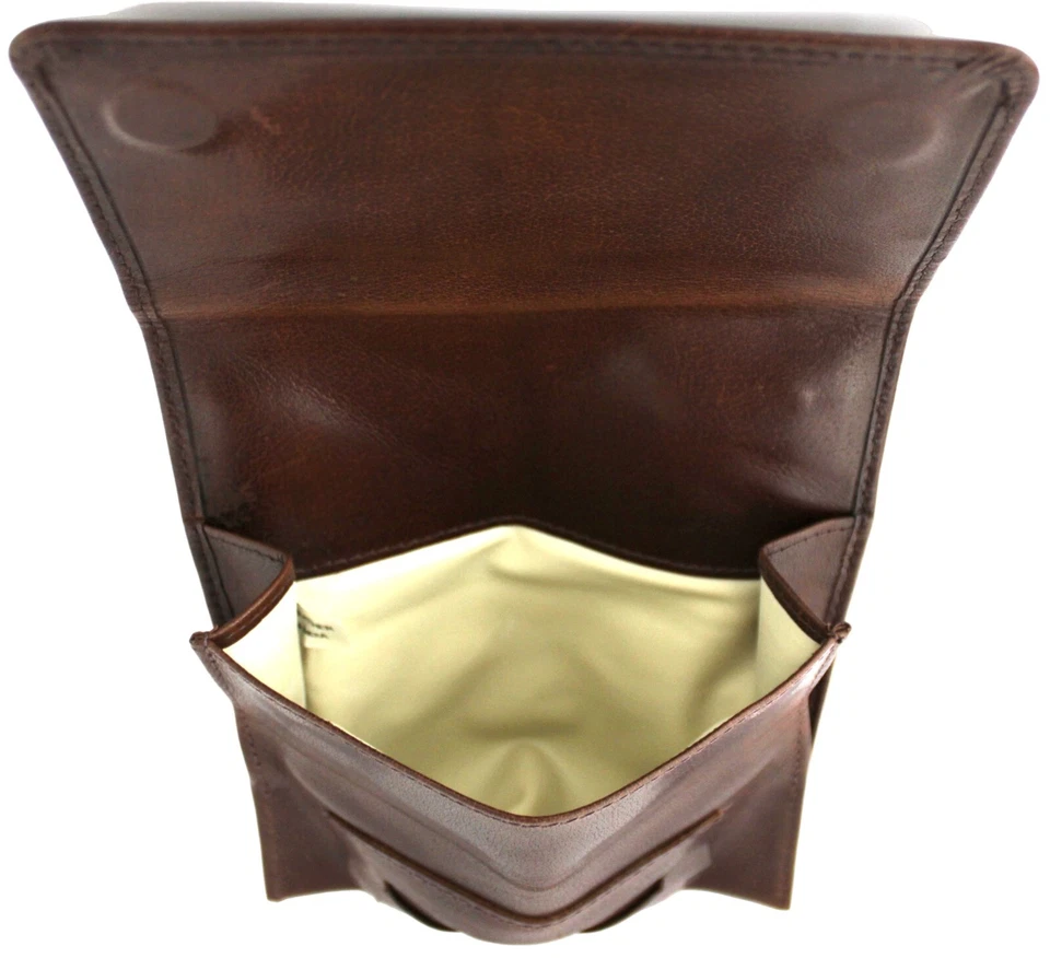 Bolsa de tabaco de piel de vaca de grano completo de calidad color marrón adecuada para 50 gm 12032. Foto 4 de 4