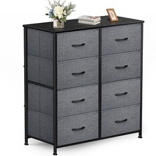 Dresser for Bedroom Storage Tower with 8 Drawers Fabric Bins Sturdy Metal Frame