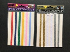 2 Packages Pioneer 204 Self-Adhesive Metallic/Rainbow Photo Corners NIP NOS