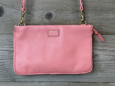 FOSSIL Pink Pebbled Leather Convertible MIMI Crossbody/ Clutch Bag