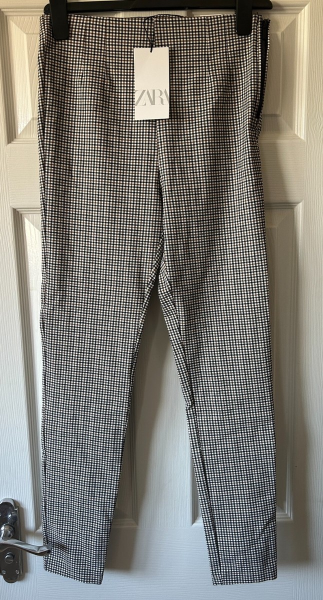 BNWT Check ZARA Hi Rise Stretch Leggings M 10 Bloggers! UK