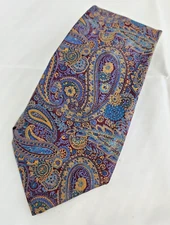 DAKS Vintage made in USA 100% Silk Tie Men's Paisley Necktie