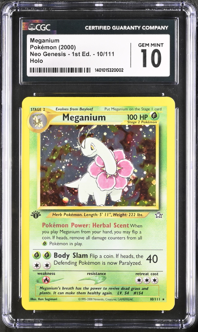 2000 Pokemon CGC 10 (PSA/BGS) Meganium Neo Genesis 1st Edition