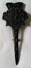 Scottish Kilt Pin Thistle Heritage Jet Black Finish 4"/Thistle Hilt Pins Brooch