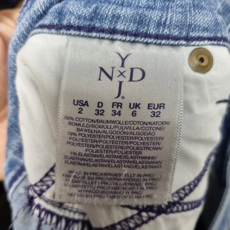 Pantalones de mezclilla NYDJ para mujer talla 6 lavado claro W 30 L 29 elástico cierre de cremallera pierna recta Foto 4 de 4