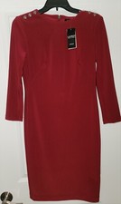 NWT RALPH LAUREN Classic RED Long Sleeve Dress Size 2 NEW