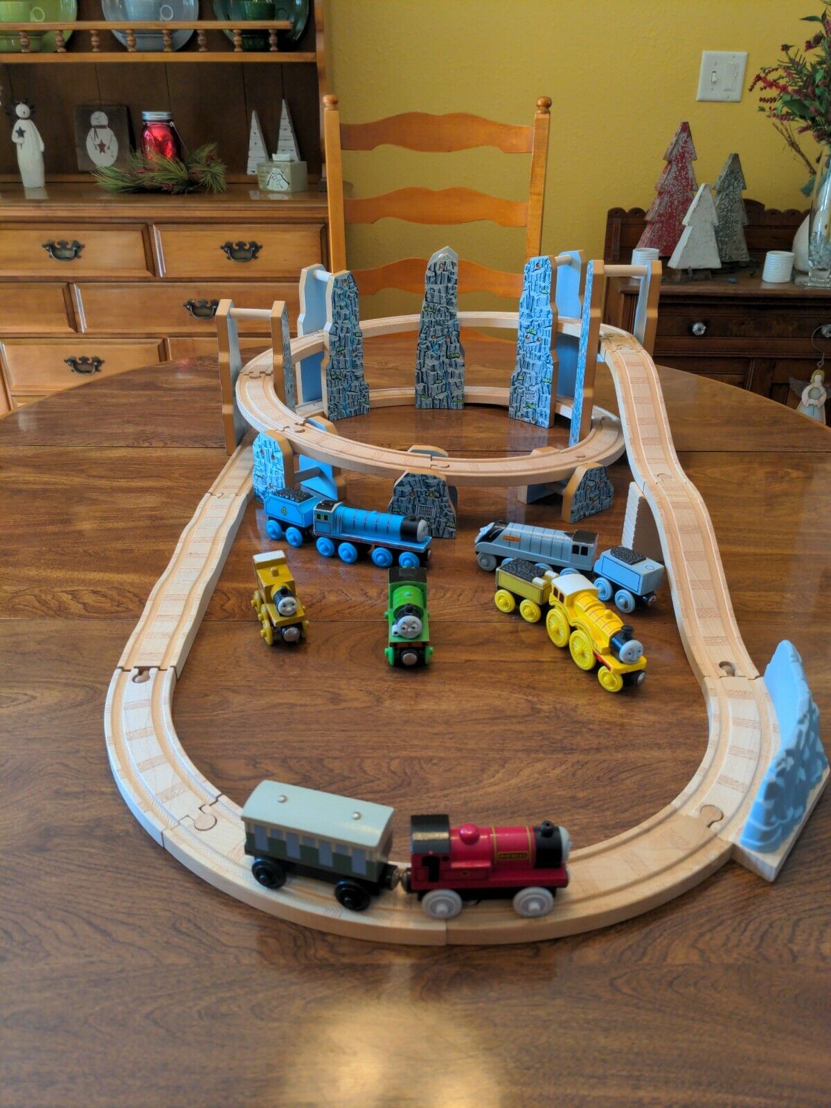 Thomas the Train Wooden Rheneas and The Roller Coaster VERY NICE EUC + MUCH MORE